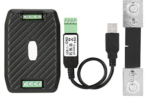 Akozon Contatore di Consumo Energia Elettrica DC Misuratore di Corrente Tensione Frequenza Contatore Potenza + Shunt 100A + USB a Modulo