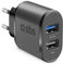 SBS USB Wall Charger 10W, Mehrfaches USB-Ladegerät mit 2 USB, Ladegerät für iPhone, iPad, Samsung, Oppo, Xiaomi, Motorola, LG, Huawei, schwarz
