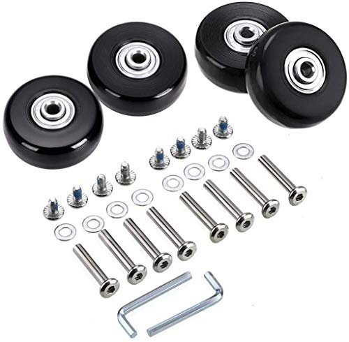 60MM Gepäck Koffer & Trolleys Räder Ersatz Rollen für Koffer Gummi Rollen Ersatzrädern Ersatz Wheels Rad für Trolley Samsonite Hartschalenkoffer Rollen mit kugellager Ersatzteile Reparatur Set