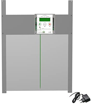 JOSTechnik Poultry House Butler PHB2-RB Rahmengerät mit selbstverriegelnder Hühnerklappe 420 x 370 mm und echter Nothalt & Notöffnungsfunktion, inklusive Steuerung für Licht, Heizung und Lüftung