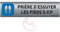 AUA SIGNALETIQUE - Plaque de porte Aluminium brossé imprimé AluSign - 200x50 mm - Double Face adhésif au dos - Impression UV directement sur l'aluminium (Pas de contre collage) (S'essuyer les pieds)