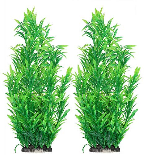 GOTOTOP 2 pièces Herbe Verte Artificielle, Simulation Herbe Verte Plante Aquatique Plantes Aquatiques pour Aquarium décor Ornement décoration sous-Marin en Plastique