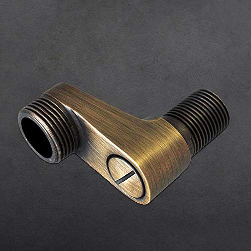HomeLava S-Anschluss Bad Wasserhahn Zubehör 2er-Set massives Messing Badewannen-Wasserhahn-Adapter 1/2 x 3/4 Zoll mit Absperrventil und Rosette für Wandarmaturen