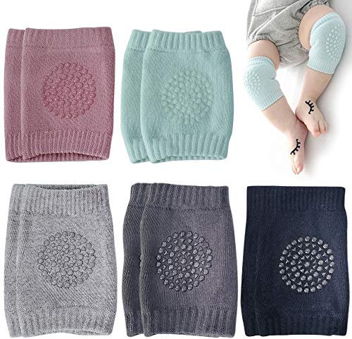 CENRONG Rodilleras Bebe,5Pares Antideslizantes rodilleras bebe Protectores de rodilla de niños Calentador de piernas elástico para bebé,para Bebé 0 a 24 meses