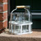 CKB LTD White Milk Bottle Holder Powder Coated Steel Wire Metal Holds 4 Milk Bottles Doorstep Crate Carrier Traditional 26.5 x 19.5 x 19.5cm