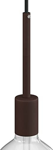 creative cables Kit Douille E27 cylindrique en métal avec Serre-câble de 15 cm - Rouille foncé Peint