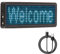 led namensschild, LED Namensschild Abzeichen, Blau 4 Zeichen Scrolling Message Tag Visitenkartenbildschirm Schilderanzeige mit Datenkabel für Party Shop Nachtclub, Flughäfen, Einkaufszentren