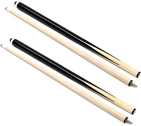 Genubi Industry 48 Inch Pool Cue Stick/Billiards Cue Stick, Hardwood Pool Stick Pool Cue, 2-Piece Pool Cue House Bar Cue Stick, Set of 2