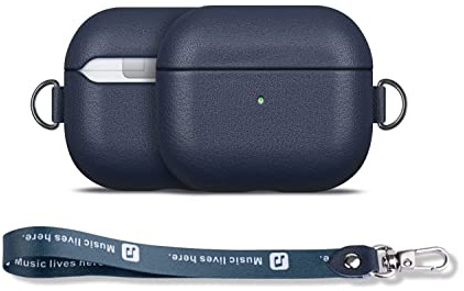 Haobobro [Nappa Series] Cover AirPods 3 - Custodia in pelle per AirPods terza generazione - un moschettone / laccetto inclusi - Realizzata a mano - Protezione Full Body : Case Antiurto - Blu
