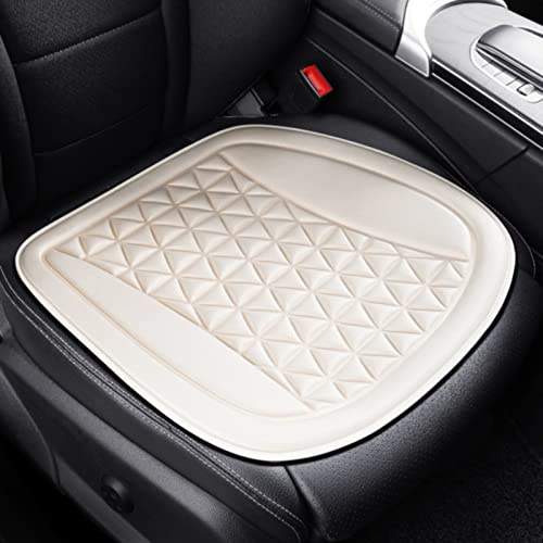 Auto Sitzauflage Sitzkissen rutschfest Abwaschbar Sitzbezüge Universal Sitzauflagen Vordersitzbezüge und Rücksitzbezüge (Beige,Vordersitz)