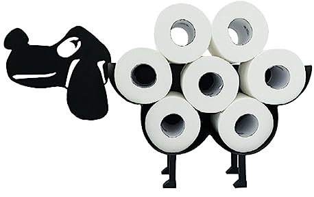 Dekoratives Toilettenpapierhalter für Hunde, niedliches lustiges Toilettenpapier, Aufbewahrungsständer, Eisenrolle, Papieraufbewahrung, Badezimmer, Küchenzubehör (schwarzer Hund)
