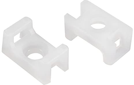 PATIKIL 3.8mm Foro Larghezza Cavo Fascetta Montaggio Base Sella Tipo Filo Supporto Nylon per Elettrico Collegamento Bianco 36pz