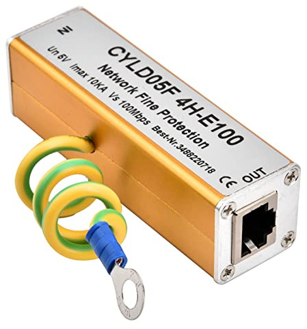 RJ45 RJ11 Ethernet Überspannungsschutz, Vollschutz Gegen Blitzschlag Und Überspannungen, Für Überwachungssysteme Netzwerkgeräte, 5V Netzwerkschutz Mit Ableiter Montage Für