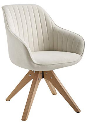 Zouron Chaise de Salle à Manger avec Pieds en Bois, Chaise pivotante,Chaise de Cuisine, Chaise de Salon avec accoudoirs,Beige