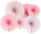 AIBAOBAO 6er Party Deko Rosa Papierfächer, Deko Geburtstag Rosa Mädchen Frau, Wabenpapier-Fans und Bunten Papierrosetten für Hochzeit, Geburtstag, Babyshower, Weihnachten und Karneval