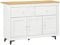 HOMCOM Aparador de Cocina Mueble Auxiliar de Cocina Mueble de TV con 2 Cajones 3 Puertas y Estante Ajustable para Comedor Salón 117x35x80 cm Blanco