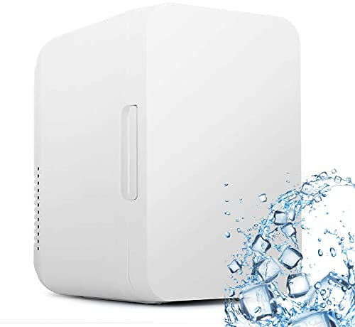 8L Mini -KüHlschrank, 12 V/220 V Home Car KüHlschrank, KüHl- Und WäRme -Dual -Use, Kosmetikkosmetikkosmetik, Bento -Heizung Und Isolierung,White