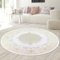 Teppich-Traum Teppich Wohnzimmer Schlafzimmer 200 cm rund groß Kurzflor Orient elegant edel Ornamente Glanzeffekt Mäander Creme Gold