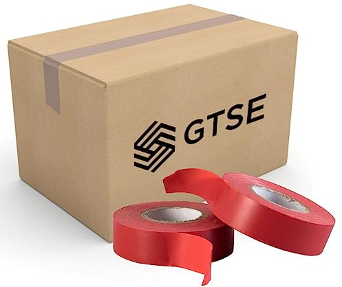 GTSE Red Electrical Tape, 19mm x 20m, Bulk Box of 100 Rolls, Strong Self-Adhesive PVC Insulation Tape for Insulating, Repairing and Protecting Electrical Wires