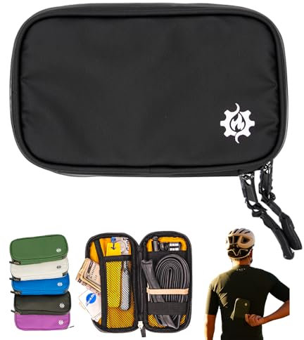 Lumiere & Co. Wasserfeste Radgeldbörse mit Verschlusspouch | Professionelles Jersey-Pouch für Radfahrer (Schwarz)