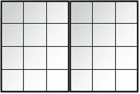 vidaXL Wandspiegel 2 STK. Schwarz 80x60 cm Metall