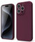 oakxco for iPhone 15 Pro Phone Case Liquid Silicone, Thin Slim Soft Rubber Gel TPU Plain Simple Cover for Women Girl Cute, Matte Solid Color,Burgundy Plum Wine
