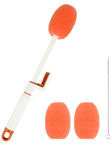 JUPSK Cup Bottle Brush with with Straw Brush,Water Bottle Sponge Cleaning Washer Long Cleaner