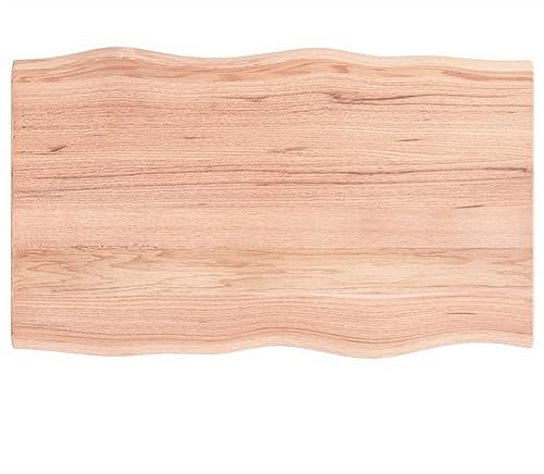 Homgoday Tischplatte aus behandeltem Holz, Eiche, natürlicher Rand, 100 x 60 x 2 cm, Tischplatte für Restaurant, Esszimmer, Wohnzimmer, Büro, Möbel, Arbeitsplatte, Tischplatte