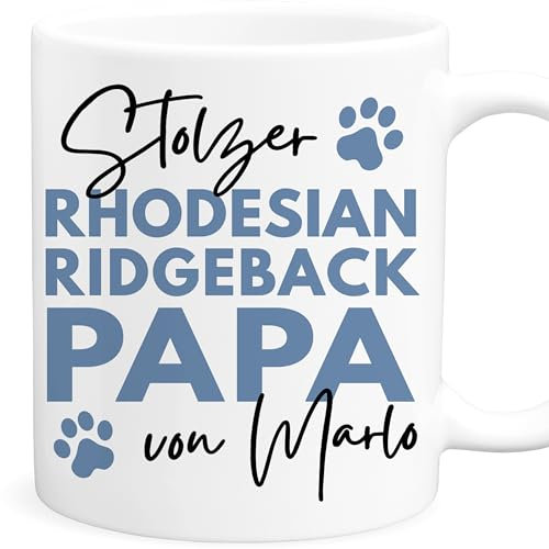 Rhodesian Ridgeback Tasse Hund personalisiert Tasse mit Namen Hundepapa Geschenk Hundebesitzer Hunde Hundetasse Kaffeetasse aus Keramik 330 ml