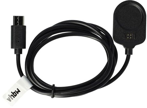 vhbw USB Ladekabel kompatibel mit Garmin MARQ Aviator 2. Generation Smartwatch, Fitnesstracker - Dockingstation Schwarz, 100 cm