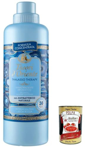 Italian Gourmet Ammorbidente Concentrato Thalasso Weichspüler 3 x 760ml | 38 lavaggi/Wäschen je Flasche, profumo marino, formula intensa per capi, Gesamtnettogewicht 2,28 L + Kostenlos Polpa 400g