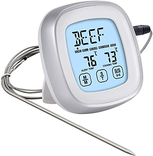 VIRAZE Fleisch-Thermometer Kochen Sofortiges Lesen von Grill-Thermometer for Lebensmittel Süßigkeiten BBQ Outdoor-Küchenofen Touchscreen Therapen