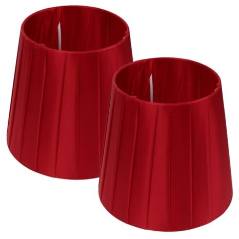 Garneck Lampenschirme Stoff 2er Satz Kleiner Ersatz Lampenschirm für Tischlampe Nachttischlampe Stehlampe Wandlampe Weinrot für Wohnzimmer und Schlafzimmer Dekorativ Leicht zu Montieren