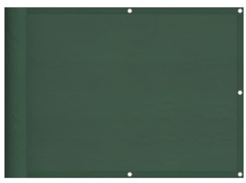 vidaXL Balkon Sichtschutz, Balkonbespannung mit Ösen Seil, Wasserfeste Balkonabdeckung, Balkonverkleidung für Balkon Terrasse, 75x1000cm Dunkelgrün 100% Polyester-Oxford