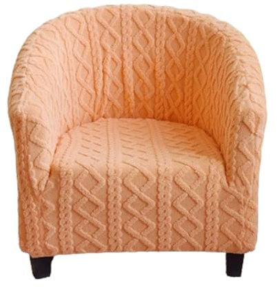 Surwin Sesselbezug Jacquard Sesselschoner, Samt Plaid Sesselüberwurf Chair Schonbezug Sofabezug für Clubsessel Lounge- & Cocktailsessel (Orange,One Size)