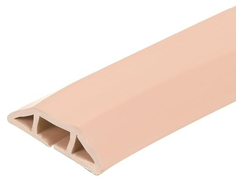 sourcing map 7.9ft Floor Cord Cover PVC Cable Protector 0.55Wx0.27H Cable Management Light Brown