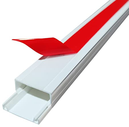 Cable Trunking,Corner/Ceiling for White Cable Concealer, Square Paintable Cable Trunking,For Hiding Self Adhesive Cords Organizer/1M/25 * 15Mm(40 * 20Mm)