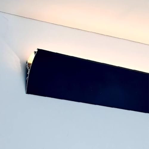 Oracra LED Kanäle Schwarze Zierleisten für Beleuchtung, Aluminium-Kanaldiffusor für LED-Lichtstreifen, 3,3 Fuß 4 Fuß 6 Fuß 8 Fuß 10 Fuß LED-Sockelleisten für Heimkino/Küche(2.5m(8.2ft))