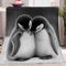 Druckdecke Tier Süß Kleiner Pinguin Muster Sherpa Flanell Decke Erwachsene Kinder Pflegeleicht Grau Decke Warm Gemütlich Langlebig Sofadecke TV Decke 150 x 200 cm Wohndecke Bedruckte Decke
