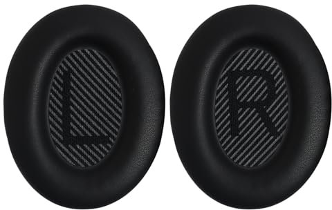EuAcesry Cuscinetti Auricolari di Ricambio per Cuffie, Ricambio Imbottitura Cuffie, Spugne per Cuffie Auricolari per QC35 QC25 QC15 QC2/ Ae2 Ae2i Ae2w/ Sound Link (Nero), Segna l'orecchio Sinistro/Des