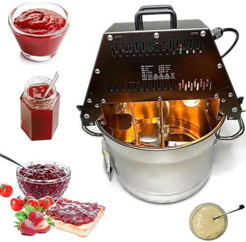 Mélangeur Confiture Automatique 60W, Machine à farcir Acier Inoxydable de 10 L, mélangeur casseroles, ou Confiture Fruits, crème pâtissière, Sauce pour pâtes et Remplissage Solide