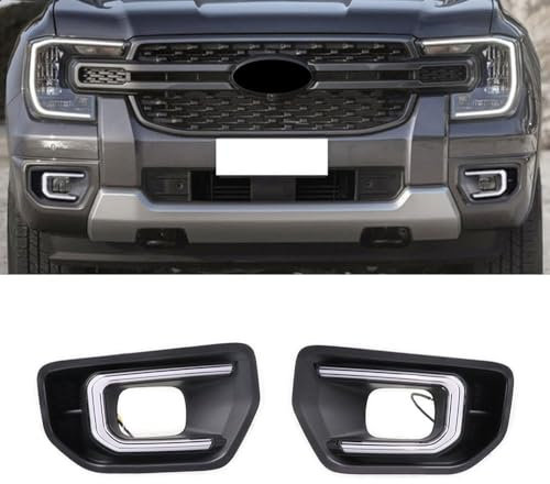 ELNas Auto-Nebelscheinwerfer-Baugruppe für Ford Ranger 2023, LED Lampen, Tagfahrlicht installiert vorderen Stoßstange, für die Fahrbeleuchtung,B XLT Sport Platinum