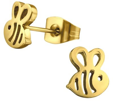 Monkimau Biene Kinder Ohrringe Chirurgenstahl | Edelstahl Hypoallergen Kinderohrringe | Mädchen Schmuck Geschenk Geschenkidee