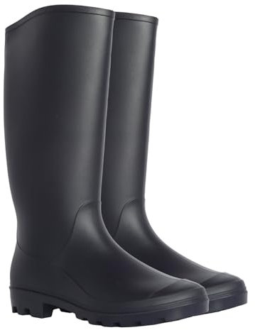 A2Z Stivali da pioggia alti da uomo, impermeabili, neri, con suola in gomma, per fattoria, lavoro, giardino, scarpe leggere per tempo umido, taglie da 40 a 42, Blu, 45 EU