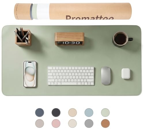 PROMATTOO XXL Schreibtischunterlage aus veganem Leder – Rutschfest, geruchsfrei & wasserabweisend – Edle Laptop-Matte mit Geschenkverpackung für Büro, Homeoffice & mehr – Keine störenden Kanten!
