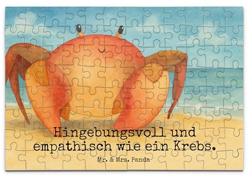 Mr. & Mrs. Panda Puzzle Sternzeichen Krebs Design 96 Teile - Geschenk, Krebse, Geburtstag Juli, 1000, Puzzlespiel, Meerestier, Krabbe, 300, 500, Meer, 2000