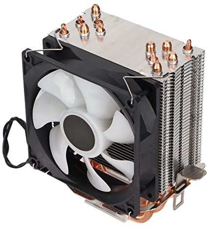 Sxhlseller CPU Cooler with 6 Heat Pipes & RGB Fan, 90mm PWM Low-Noise CPU Air Cooler for LGA 775/1155/1156/1366/2011 and AM2/AM2+/AM3 (single fan)