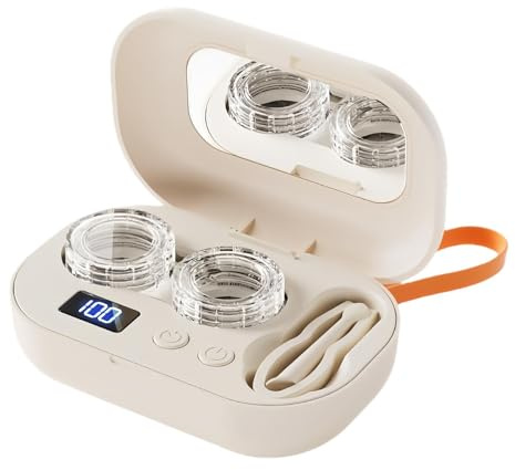 Ultrasonic Contact Lens Cleaner Small Electric Ultrasonic Cleaning Supplies | Travel Size Contact Case for Gym Sports Running Fitness Outdoor Travel Office Hotel