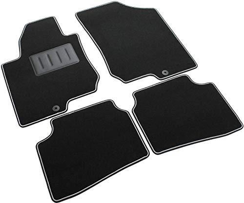 Il Tappeto Auto Teppichfußmatten, rutschfest, verstärkter Rand, zweifarbig, Absatzschoner aus Gummi, Teppich Schwarz, Kanten zweifarbig, Cee'd, Pro Cee'd, Sporty Wagon 2007>2012