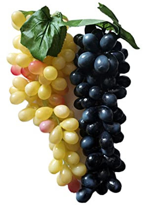 Ucoolbila 85 pcs Artificielle Raisins Home Decor Faux Plastique Raisins fête de Mariage de Noël Artificiel Flore, Rouge + Vert, Lot de 2